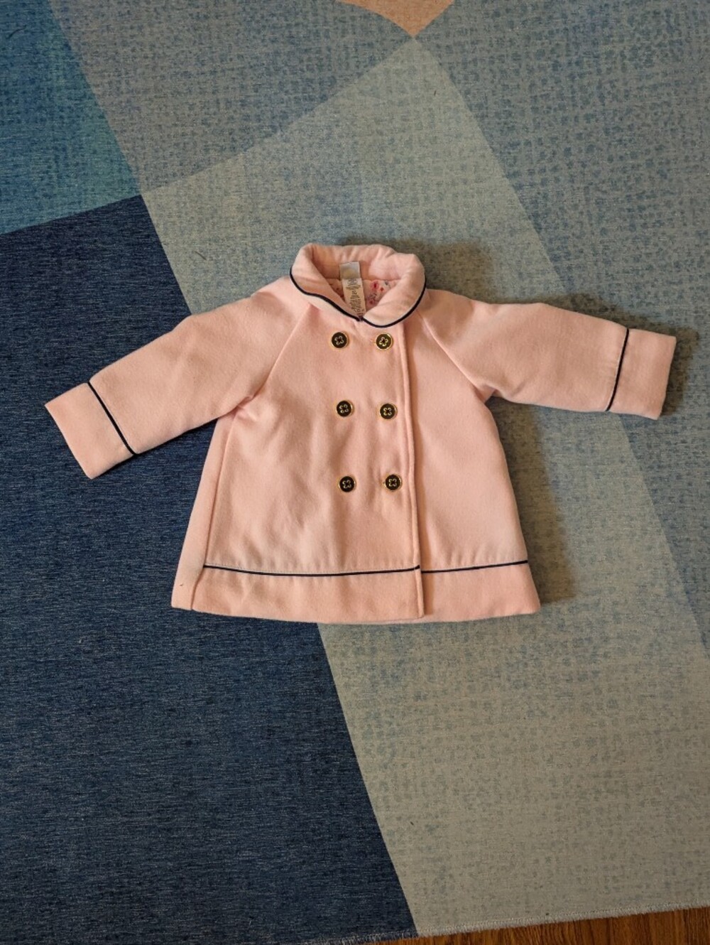Pink Double-Breasted Peacoat Jacket